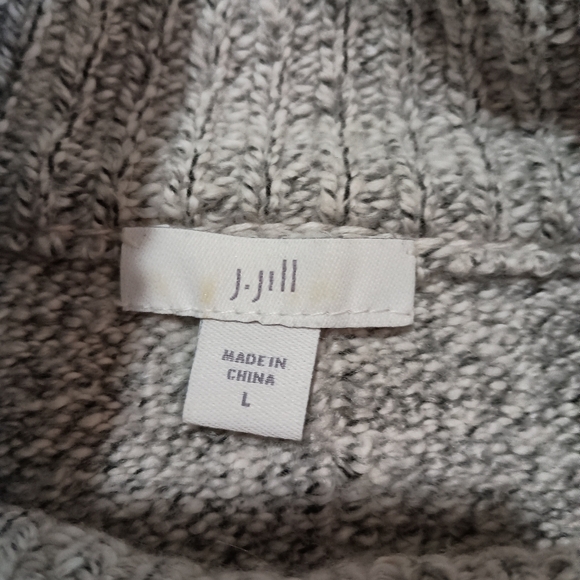 J Jill High Neck Soft Gray Sweater Size Large Longer Tunic Style - Picture 3 of 9